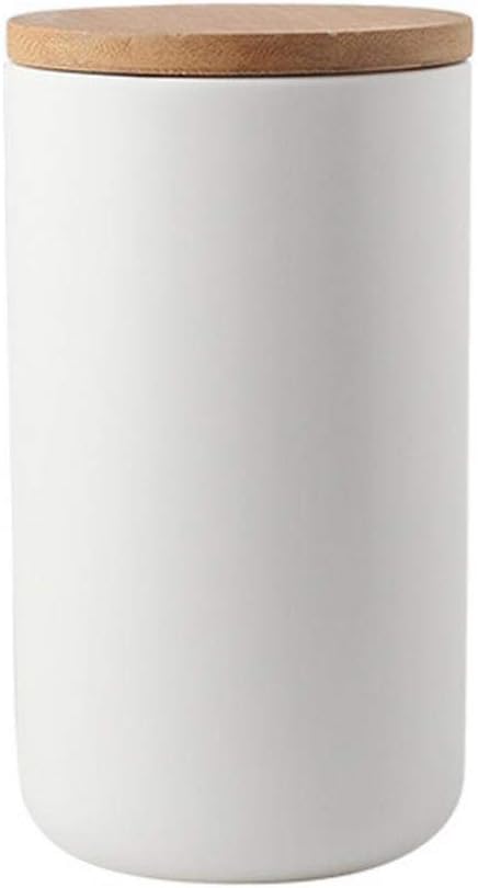 YYW Ceramic Food Storage Jar Containers Kitchen Canisters with Airtight Seal Lid for Coffee Beans Sugar Spices (Large White)