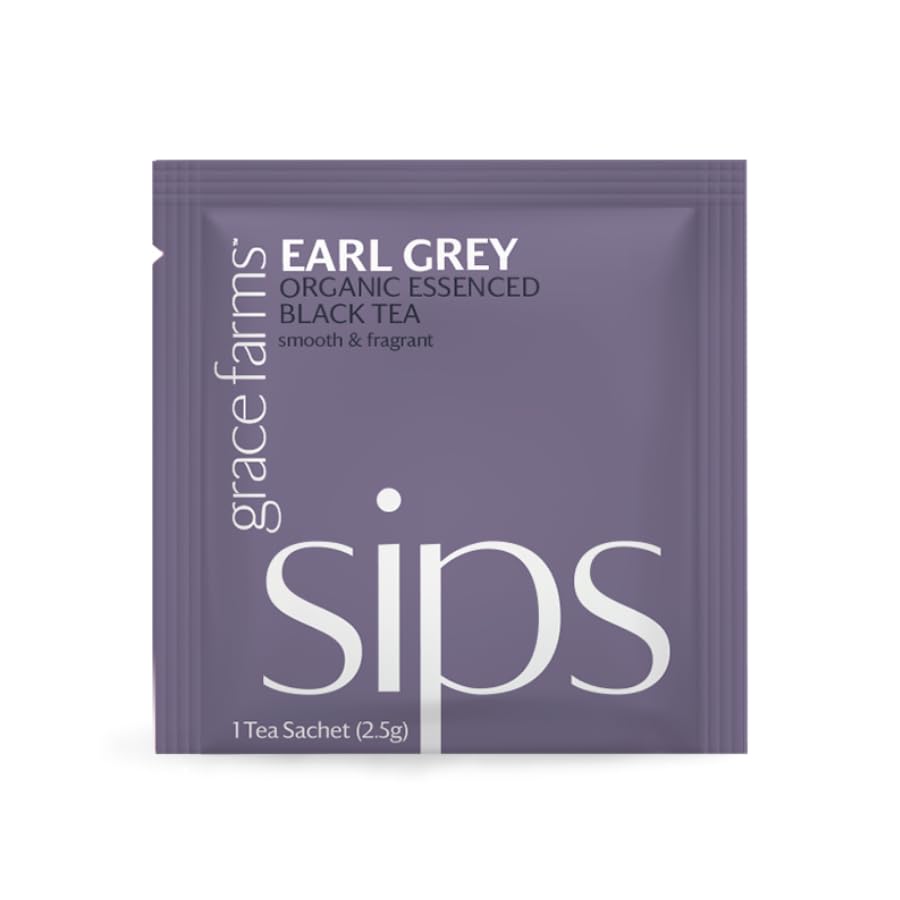 Grace Farms Organic Earl Grey Black Tea, (100 Enveloped Pyramid Sachets w/String & Tag) | Bergamot Oil | Fairtrade & Kosher | Gives Back 100% of Profits