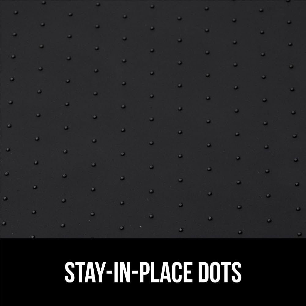 GORILLA GRIP Waterproof Silicone Under Sink Mat with Raised Lip for Kitchen and Bathroom, 34 x 22 in, Cabinet Shelf Liner Stay in Place Mats Dishwasher Safe Drawer Liner, Organizer Tray, Black