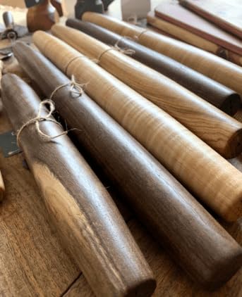 Handmade French Rolling Pin. Tapered Rolling Pin. Wooden Rolling Pin. Handmade In Kentucky. (Cherry, 12 inch)