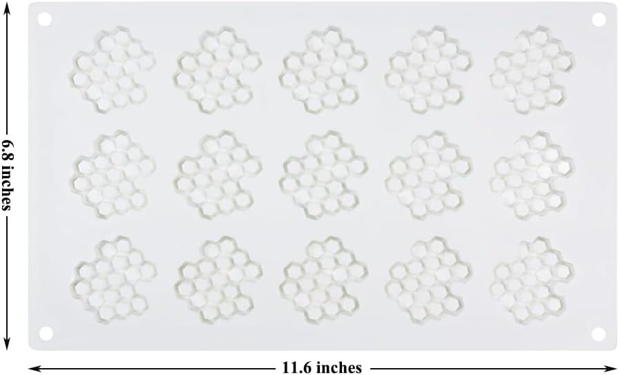 Embossing Lace Fondant Mold, Honeycomb Bee Silicone Moldsand Bee Lace Fondant Molds for Cupcake Cake Decorating Sugar Chocolate Candy Baking Mold