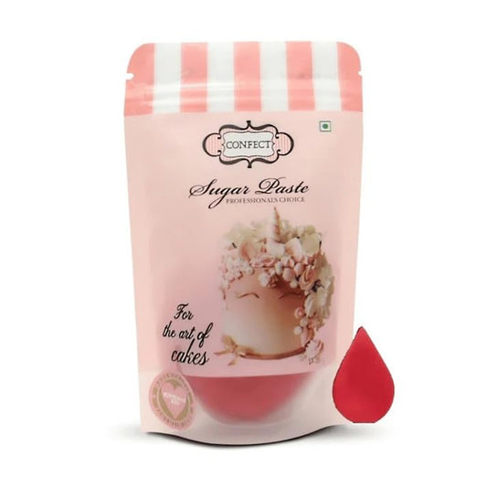 Confect Red Fondant | Vibrant Edible Cake Fondant for Christmas & Special Occasions | Easy to Roll, Smooth Texture | Ideal for Cake Decorating & Cupcakes | Vegan & Gluten-Free – 8.8 Oz