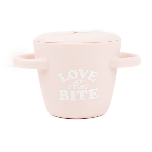 Bella Tunno Snack Cups for Toddlers, Silicone Spill Proof Food Container with Lid, Babies & Kids 6-12 Months, Love First Bite