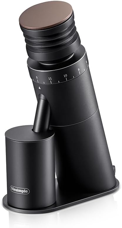 Coffee Grinder, Viesimple Gen 4, Single Dose Burr Coffee Grinders with Magnetic Dosing Cup, Electric Coffee Bean Grinder with Anti-Static Design, Espresso Grinder Compact & Quiet for Home Use Black