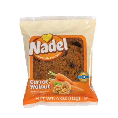 Nadel - NATURALLY DELICIOUS CARROT CAKE Slices, 8 Pack, Sweet Breads & Cakes Back to School lunch snack, breakfast bar