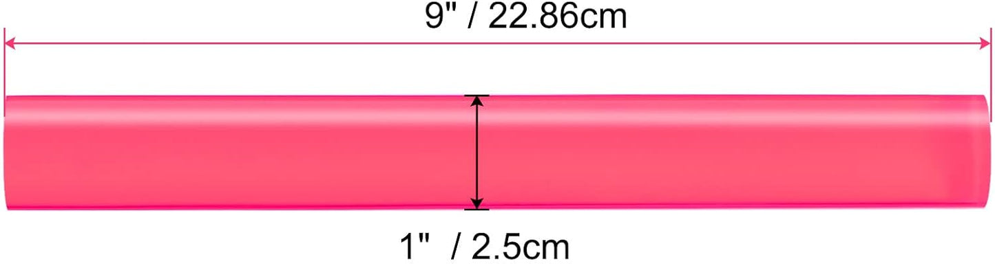 HARFINGTON Acrylic Clay Roller 9 Inch x 1 Inch Solid Non-Stick Plastic Round Tube Roller Polymer Clay Rod Fondant Rolling Pin for Shaping, Sculpting, Modeling DIY Crafts, Rose Red