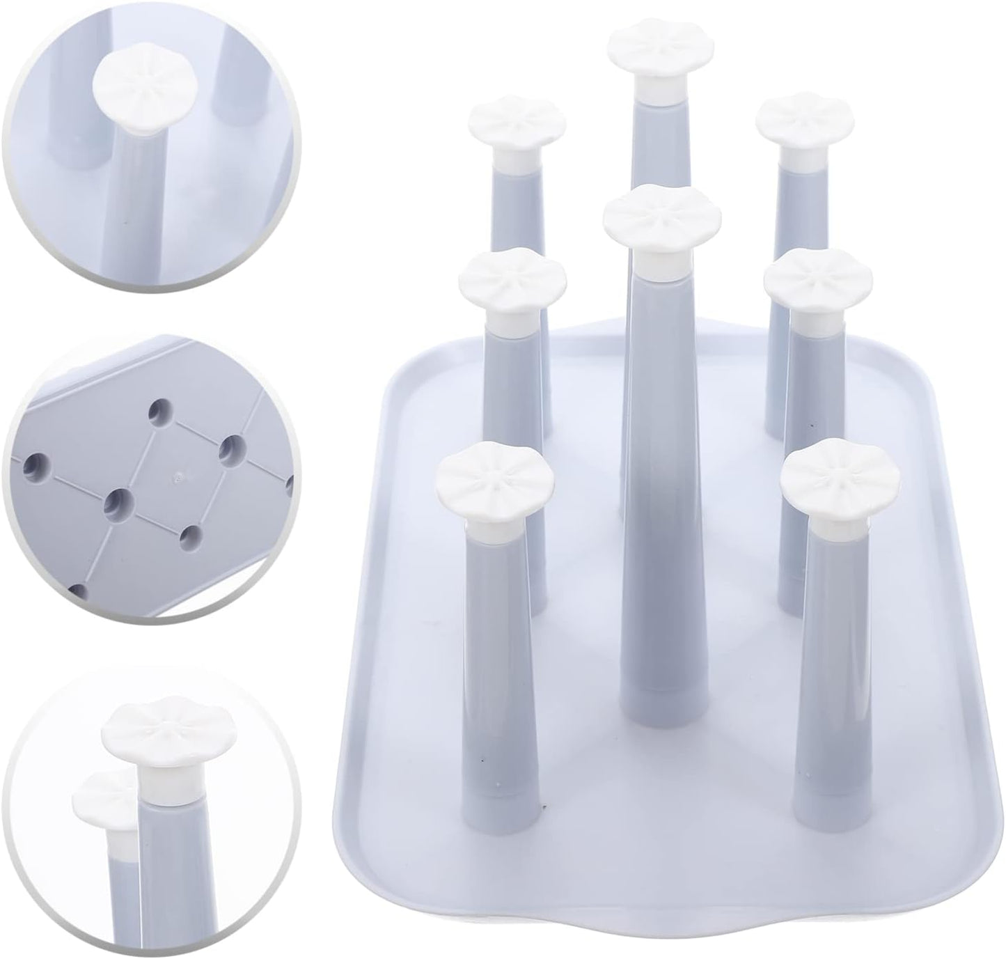 Hemoton Cup Drying Rack for Kitchen Counter Space-Saving Mug Holder Stand with Draining Design Plastic Glass Organizer for Home Use 12.6 X 7.9 X 7.1 Inches