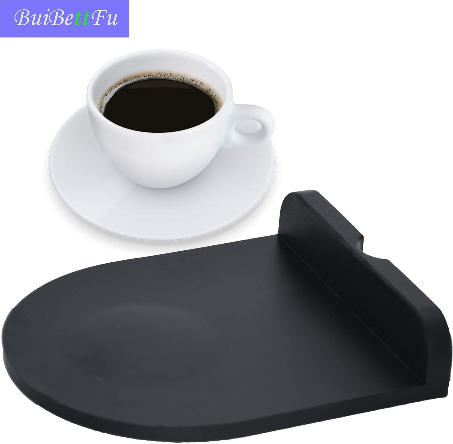 Coffee Knock Box Shock-Absorbent Durable Barista Style Knock Box With Removable Knock Bar and Non-Slip Base Gift Silicone Tamping Pad for Barista Tool Home Kitchen Bar Coffee Shop (Coffee Tamper Mat)