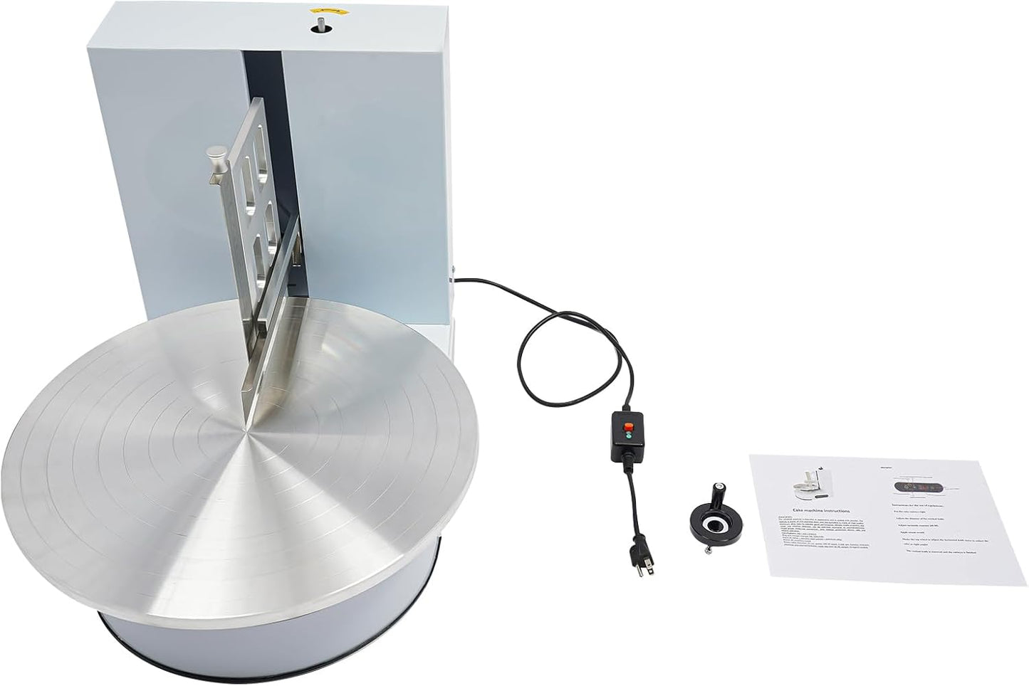 Electric Cake Decorating Machine Cream Coating Spreading Smooth Machine Surface Scraper for 4-16inch Cakes, 0-320RPM Adjustable Rotating Speed