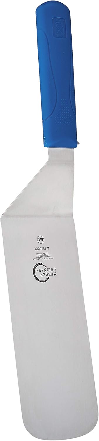 Mercer Culinary Millennia TurnerHandle, 8 Inch x 3 Inch Blade, Blue Handle