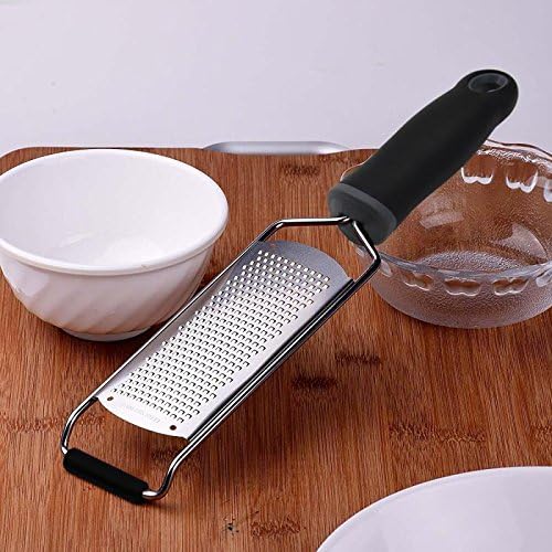 Stainless Steel Cheese Grater, Ergonomic Soft Handle Lemon Ginger Potato Zester with Plastic Cover