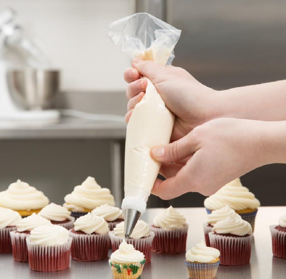 Soro Essentials- 12" Disposable Pastry Bag Pack of 100- Anti Burst Thickened Disposable Icing Piping Pastry Bags Non-Slip Decorating Bags Ideal for Cakes and Cookies Decoration for Home Restaurant