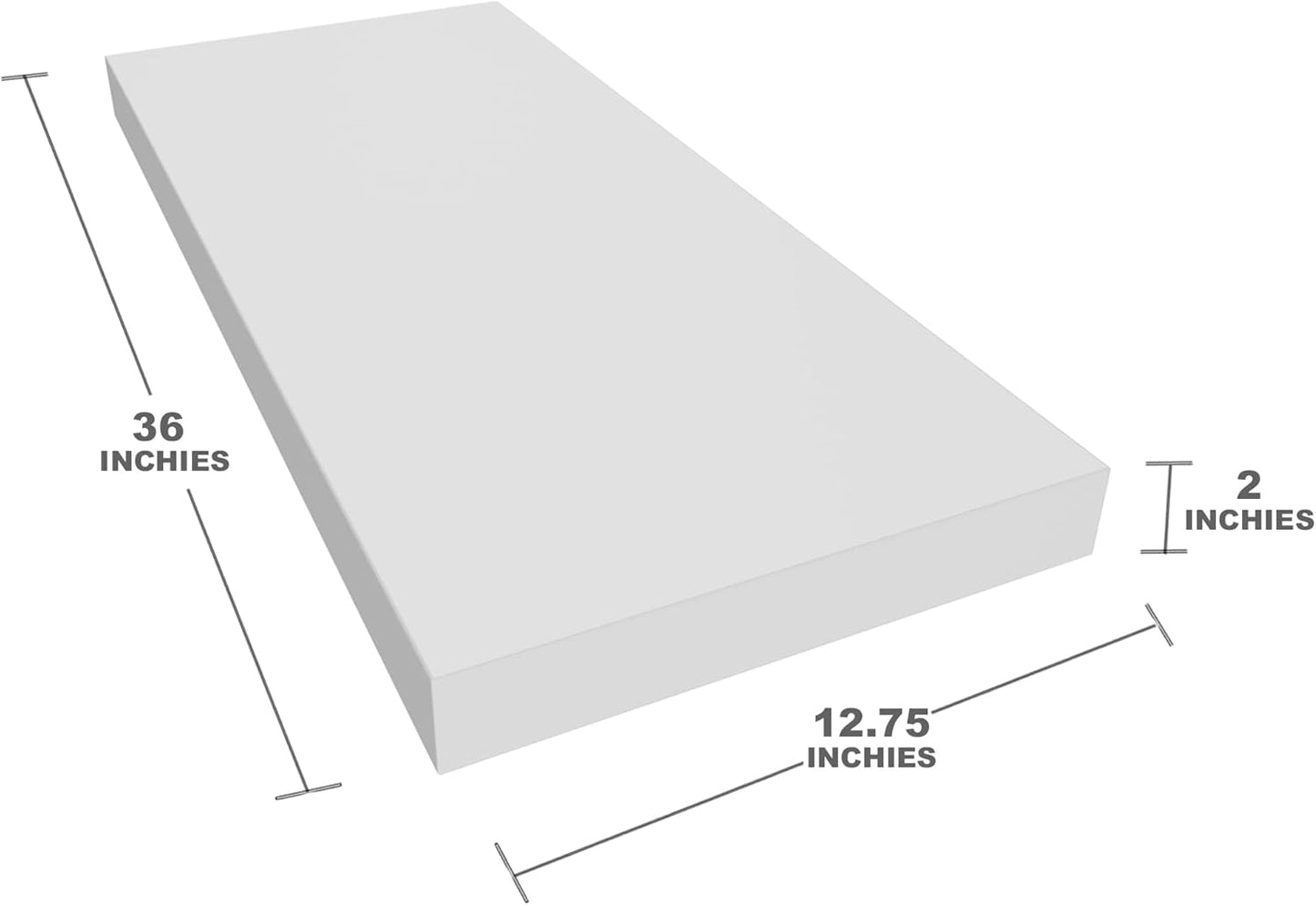 Floating Shelf, Set of 3 Wall Shelf, 36 in W x 12.75 in D x 2 in H Wooden Floating Wall Shelf with Invisible Brackets for Living Room/Bedroom/Bathroom/Kitchen Storage and Decor, White