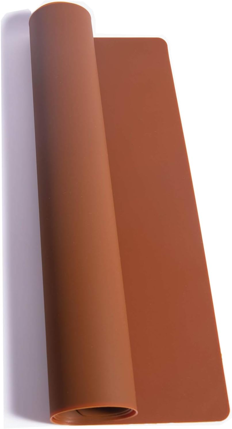 23.62" by 15.75" Extra Large Mulitpurpose Silicone Placemat,Countertop Protector, Kitchen Counter Mat, Table Mat, Heat Resistant, Washable, Non Slip (Coffee)…