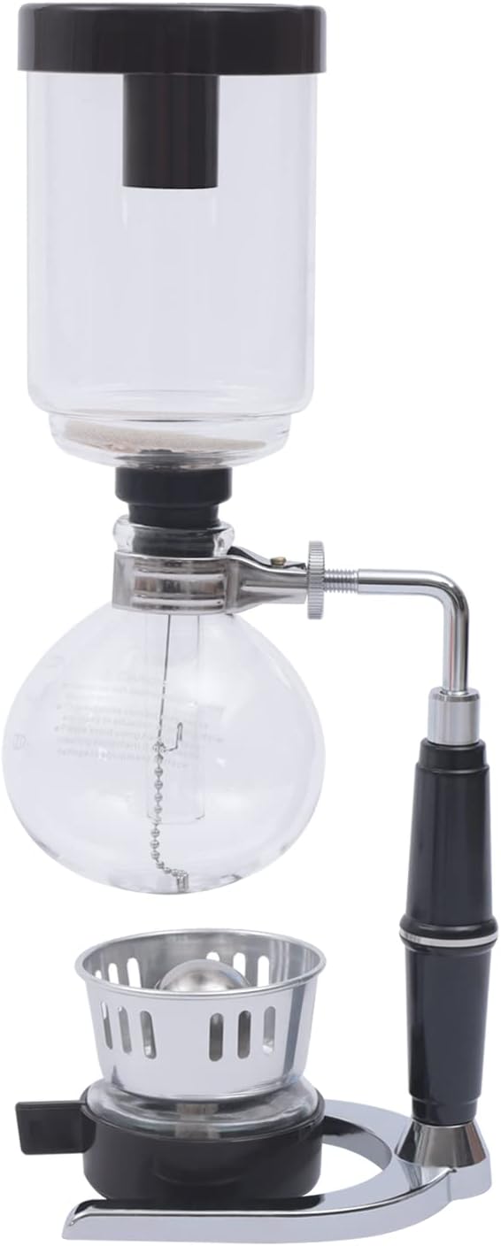 Siphon Syphon Coffee Maker Tabletop Glass Siphon Pot Syphon Coffee Maker Siphon Vacuum Coffee Maker Black (3 Cups(360ml))