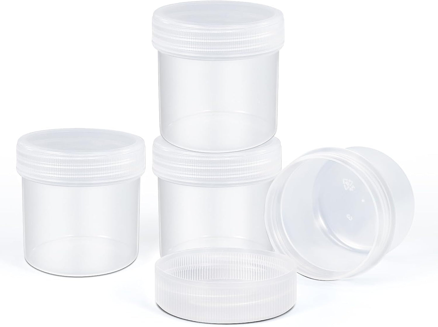 TSA Approved Wide Mouth Travel Size Containers, PP Clear Leak Proof Travel Plastic Jars with Lids for Creams Lotion Cosmetic, Jewelry Beads, Sample, Small Items Storage (1 oz, 4 Pcs)