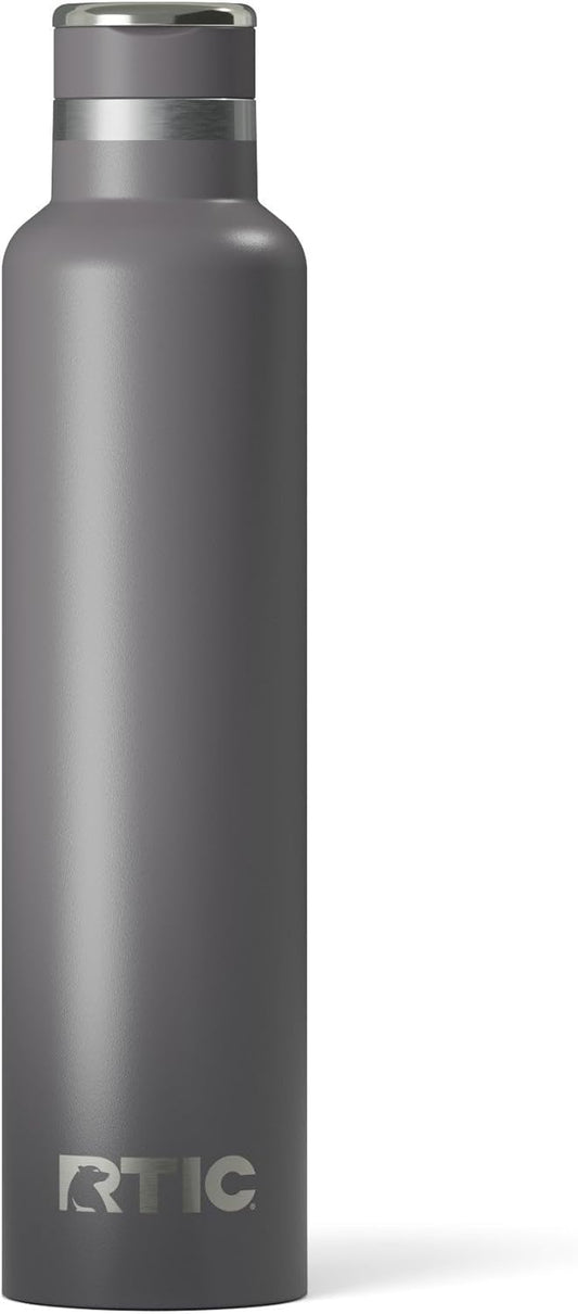 RTIC 26oz Journey Bottle for Water, Metal Stainless Steel Vacuum Insulated, BPA Free, Reusable, Hot and Cold Drinks, Travel, Sports, Camping, Graphite