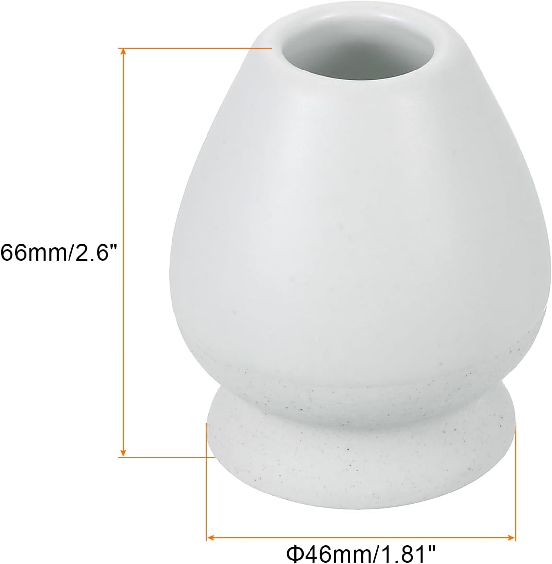 HARFINGTON Ceramic Chasen Stand 66mm Matcha Whisk Holder, Traditional Matcha Tea Chasen Holder, White