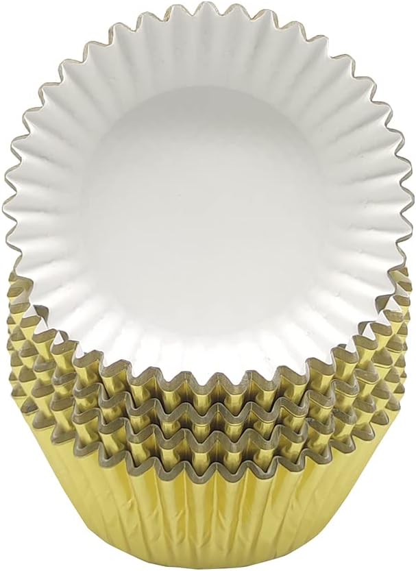 Standard Gold Foil Cupcake Liners Muffin Baking Cups for Party and More, 100-Count
