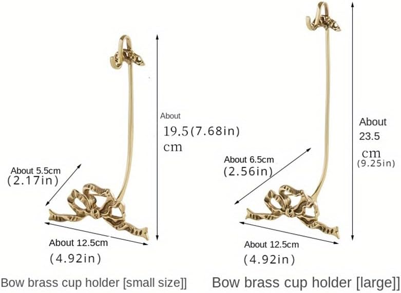 1Pcs Brass Teacup and Saucer Display Stand,Teacup Holder Stand for Display,Antique Coffee Cup Mug Holder for one Cup, Gold. (Small)