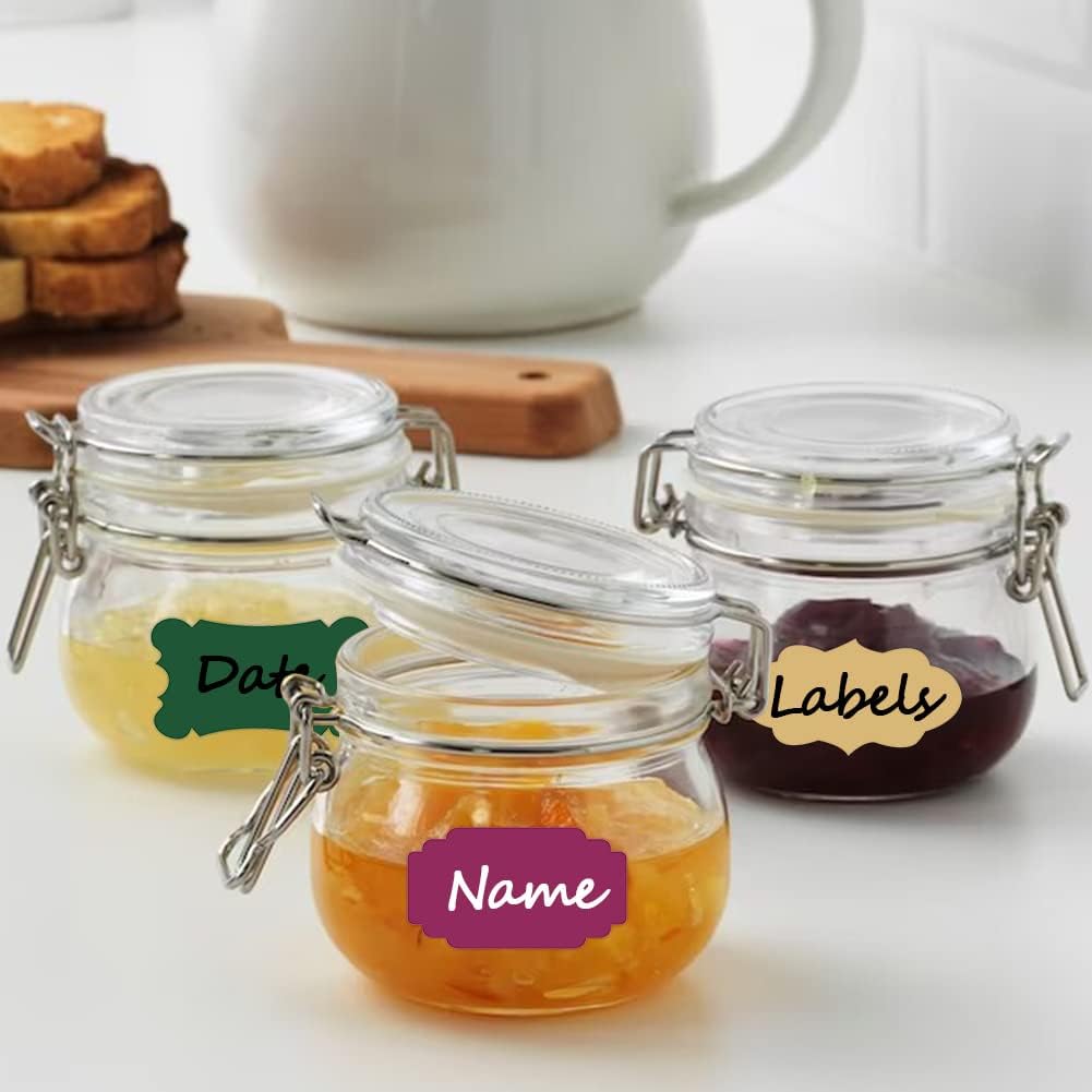 Colored Chalkboard Labels for Food Containers 168pcs - Removable Waterproof Write-on Pantry Sticker Labels for Spice Jar,Glass Bottle,Storage Bin,Kitchen Organizing and Party Decoration,with 2 Markers