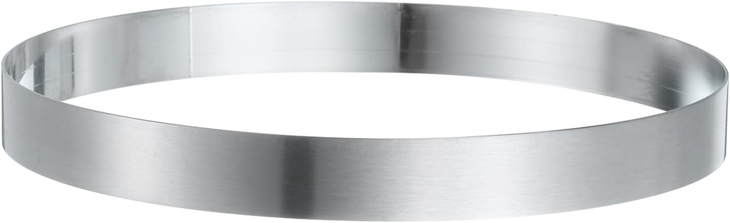 HARFINGTON Round Cake Ring 7.09 x 1 Inch Seamless Stainless Steel Pastry Mousse Dessert Ring Mirror Coating for Baking Cooking English Muffins Crumpet Making Tool