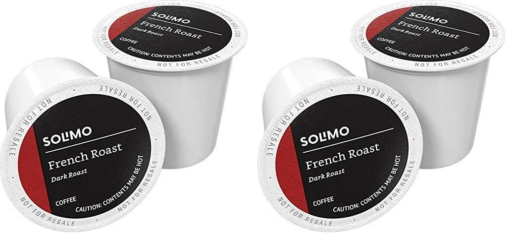 Amazon Brand - Solimo Dark Roast Coffee Pods, French Roast, Compatible with Keurig 2.0 K-Cup Brewers, 24 Count (Pack of 2)