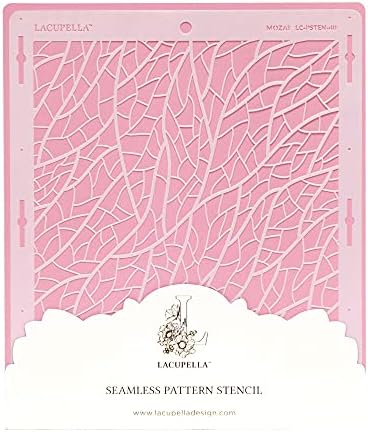 Cake Stencil - Seamless Delicate Pattern for Decorating Tall Double Barrel Cake to Use with Buttercream, Royal Icing, Ganache, Paint, Airbrush (MOZAI)