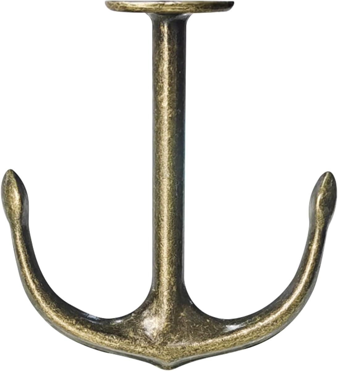 Anchor Shape Zinc Alloy Double Prong Ceiling Hooks, 4-Pack Under Shelf Coat Hooks Hanging Towel Robe Clothes Cap Bathroom Kitchen Cabinet Garage Use (Bronze)