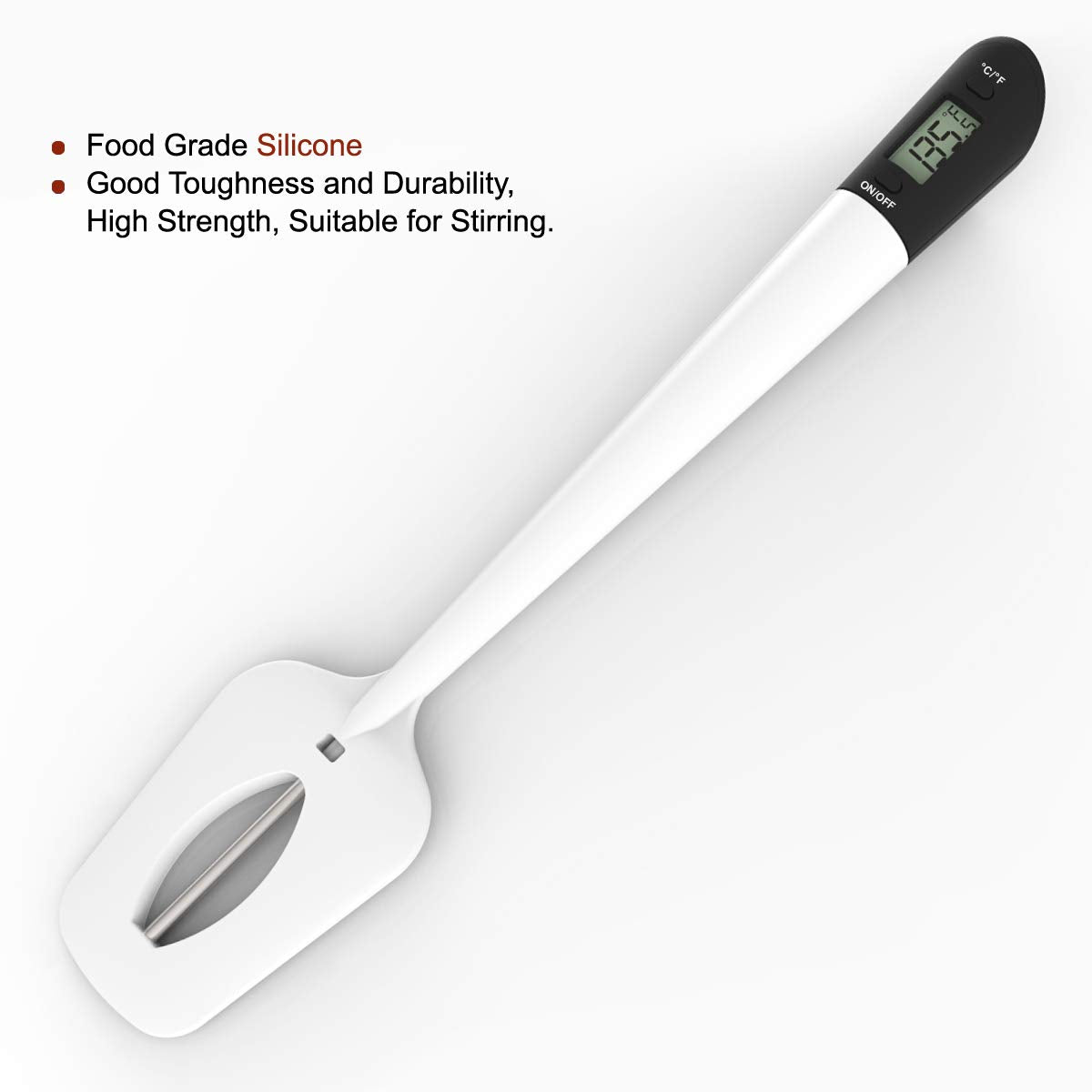 Efeng Digital Meat Thermometer Candy Thermometer Spatula Thermometerwith Pot Clip & 9" Probe – Fast Instant Read Digital Food Thermometer for Candy Chocolate Jam Meat, BPA Free Silicon Frying