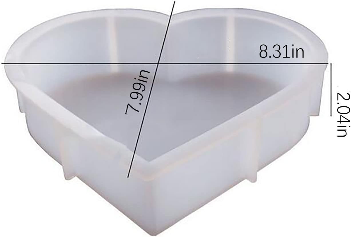 Resin Silicone Molds Large Heart Hexagon Resin Molds Deep Epoxy Resin Mold for Flowers Preservation Resin Art Resin Casting DIY (A-Heart)