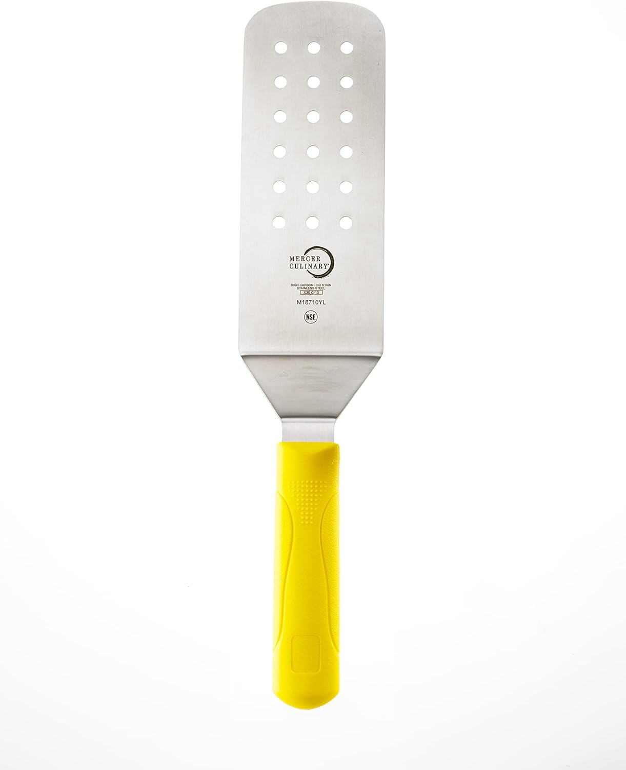 Mercer Culinary Millennia Perforated Turner, 8 Inch x 3 Inch Blade, Yellow Handle