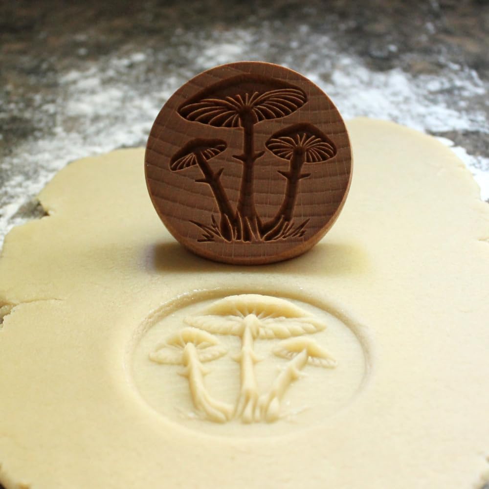 Wood Cookie Stamp, 2.5 Inch (Cluster of Mushrooms CS-081)