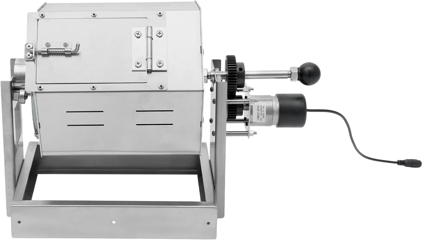 0.66-2.65lb Automatic Coffee Roaster Coffee Bean Roasting Machine Commercial Coffee Gas Roaster with Thermometer & Speed Controller Drum Type Gas Burner Require