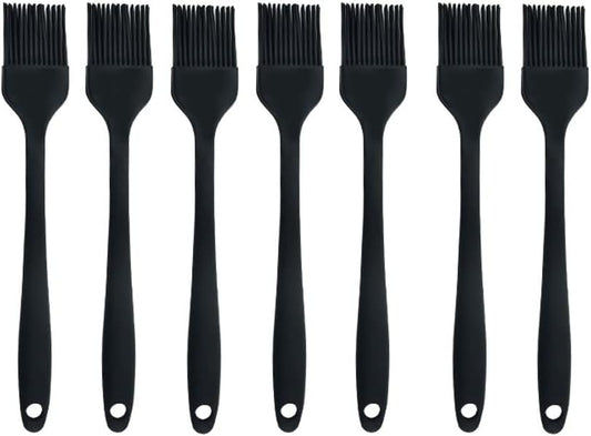 Silicone brush, Oil Brush for BBQ Kitchen Cooking Baking and Grilling (7 PCS,black)