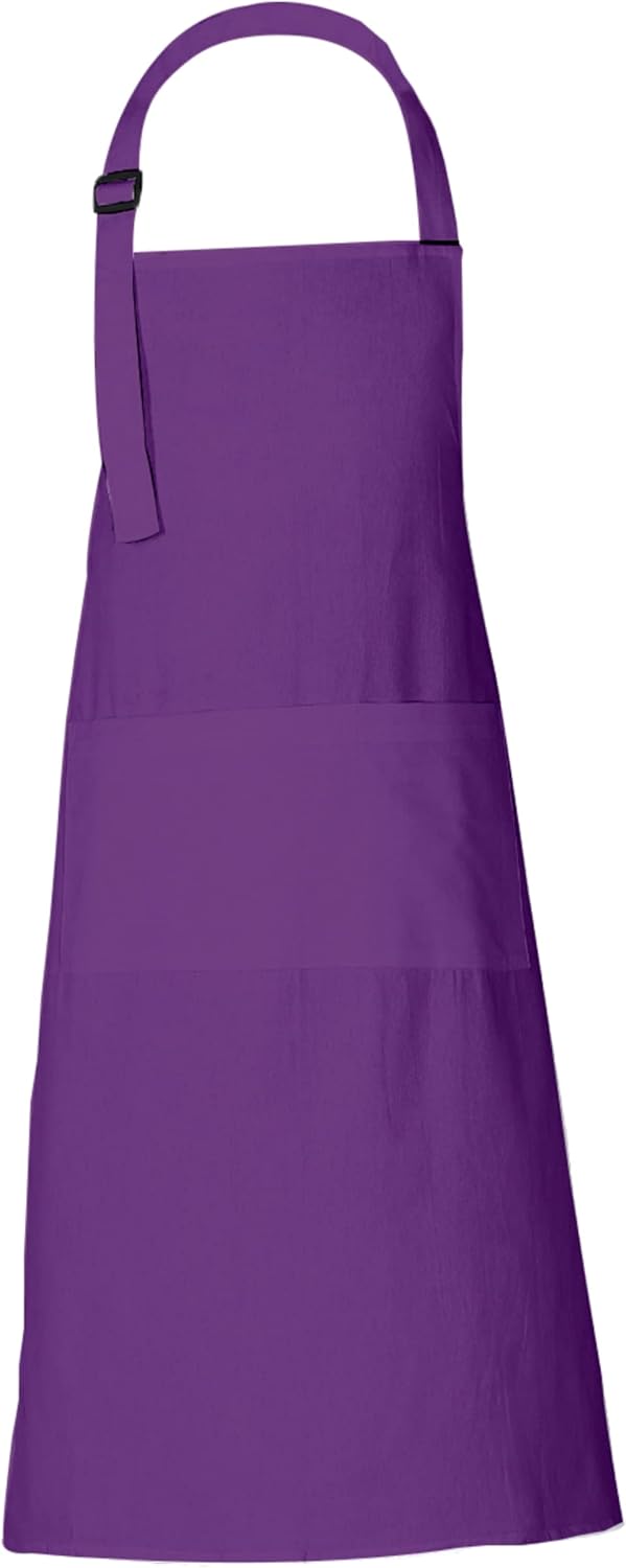 RAJRANG 100% Cotton Cooking Apron with 3 Pockets Kitchen Chef BBQ Adjustable Bib Aprons for Women Men