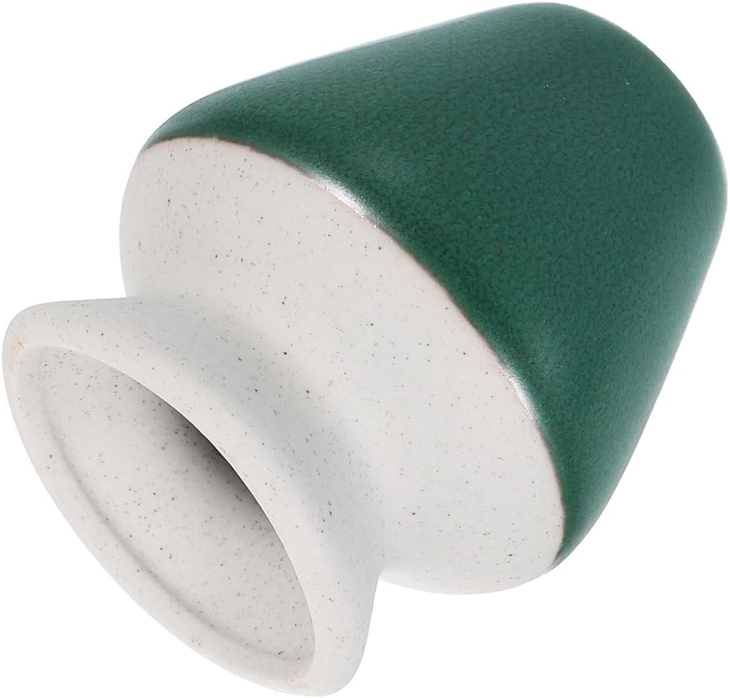 HARFINGTON Ceramic Chasen Stand 66mm Matcha Whisk Holder, Traditional Matcha Tea Chasen Holder, Dark Green