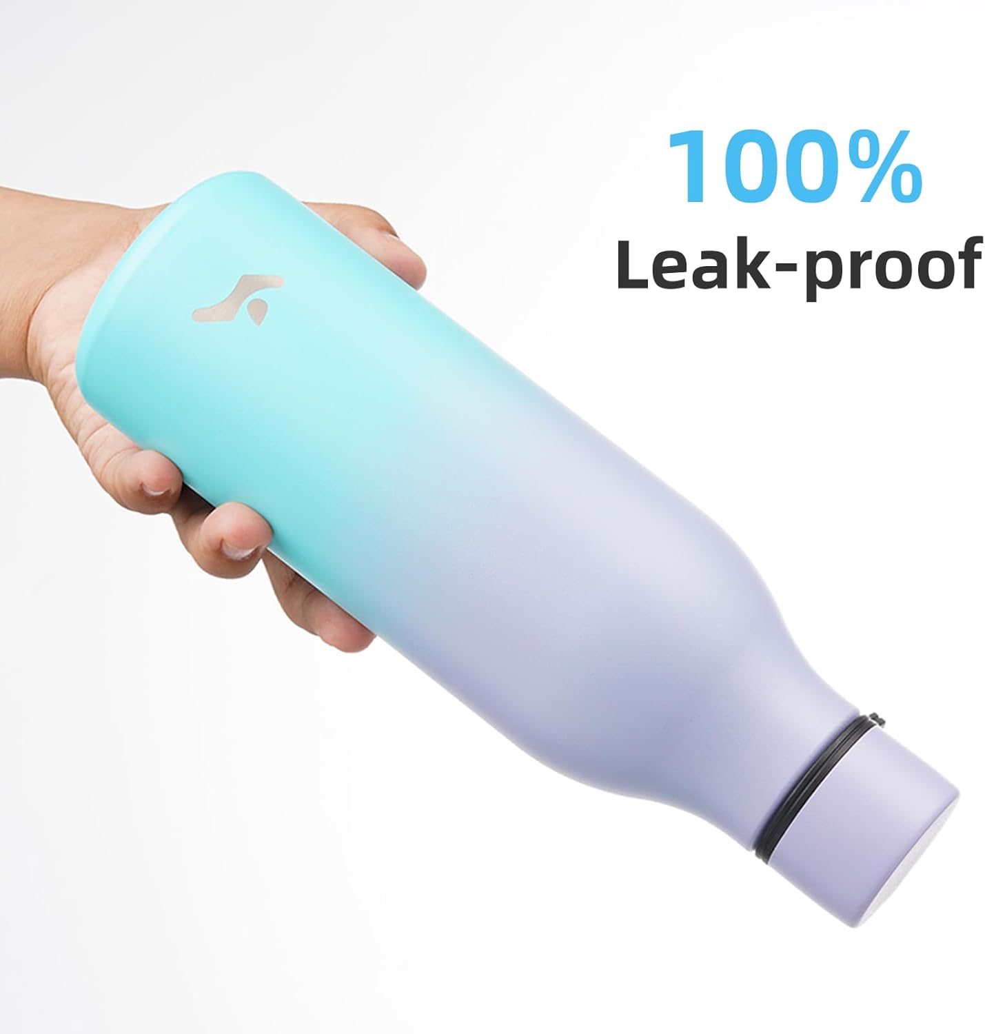 Insulated Water Bottle with Strap,18 oz Double Wall Stainless Steel Vacuum Bottles Metal Water Flask,Lavender Green