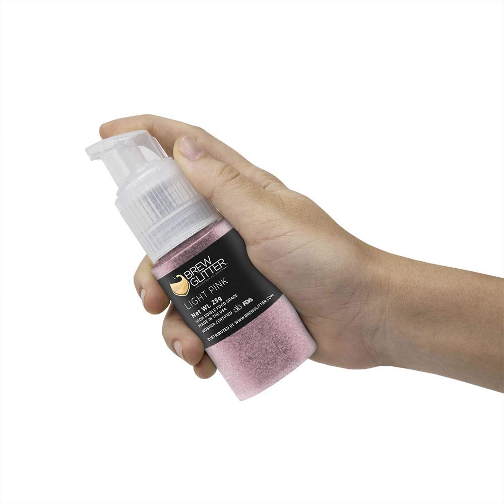 Bakell's Light Pink Brew Glitter Spray Pump (25 gram, 1x Unit) | Edible Glitter for Cocktails, Mocktails and Beverages