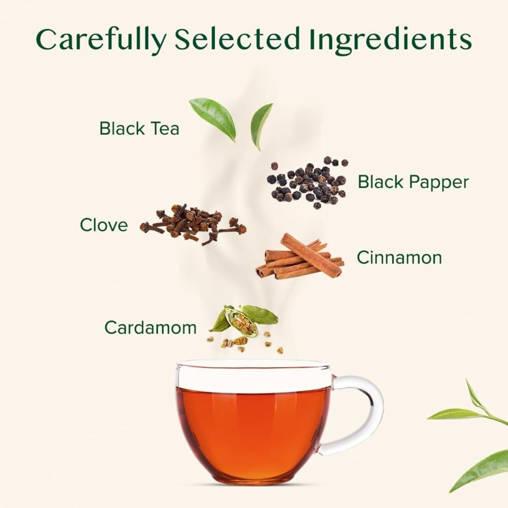VAHDAM, Double Spice Masala Chai Tea (50+ Cups, 3.53oz) Strong, Robust & Spicy Blend - Black Tea CTC, Cardamom, Cinnamon, Cloves & Black Pepper | Pure Unblended Loose Leaf Tea | Vacuum Sealed