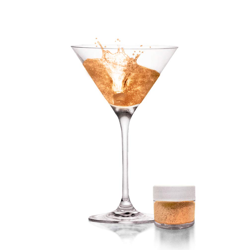 BREW GLITTER Edible Glitter For Drinks, Cocktails, Beer, Garnish Glitter & Beverages | KOSHER & HALAL Certified | 100% Edible & Food Grade | Vegan, Gluten, Nut Free (45g Shaker, Bronze)