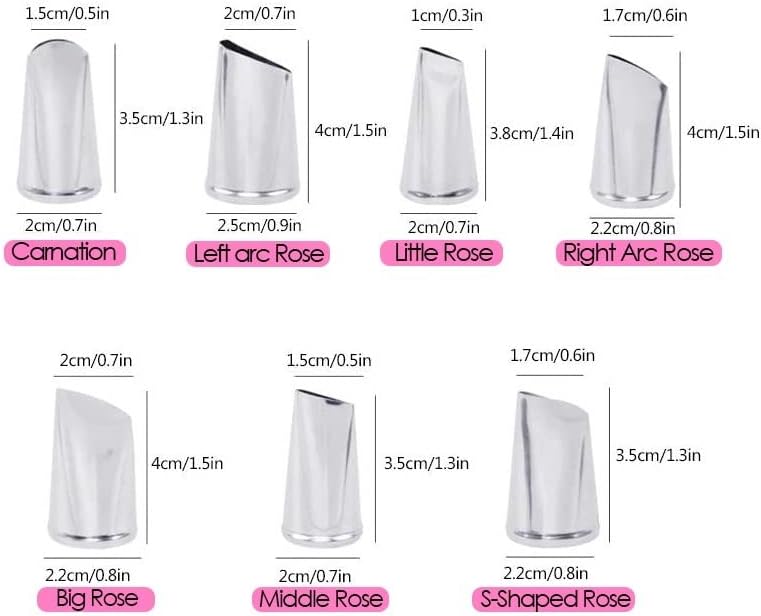 Hendiy 7Pieces/set Cake Decorating Tips Set Cream Icing Piping Fondant Rose Nozzle Pastry Tools Fondant Decorating Tools