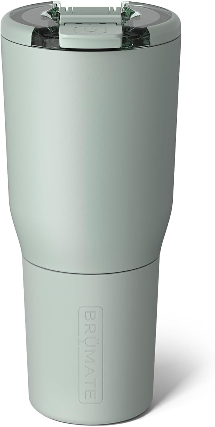 BrüMate Nav 35oz 100% Leak Proof Insulated Travel Tumbler with Magnetic BevLock™ Lid - Double Wall Cup-Holder Friendly Stainless Steel Mug (Sage)