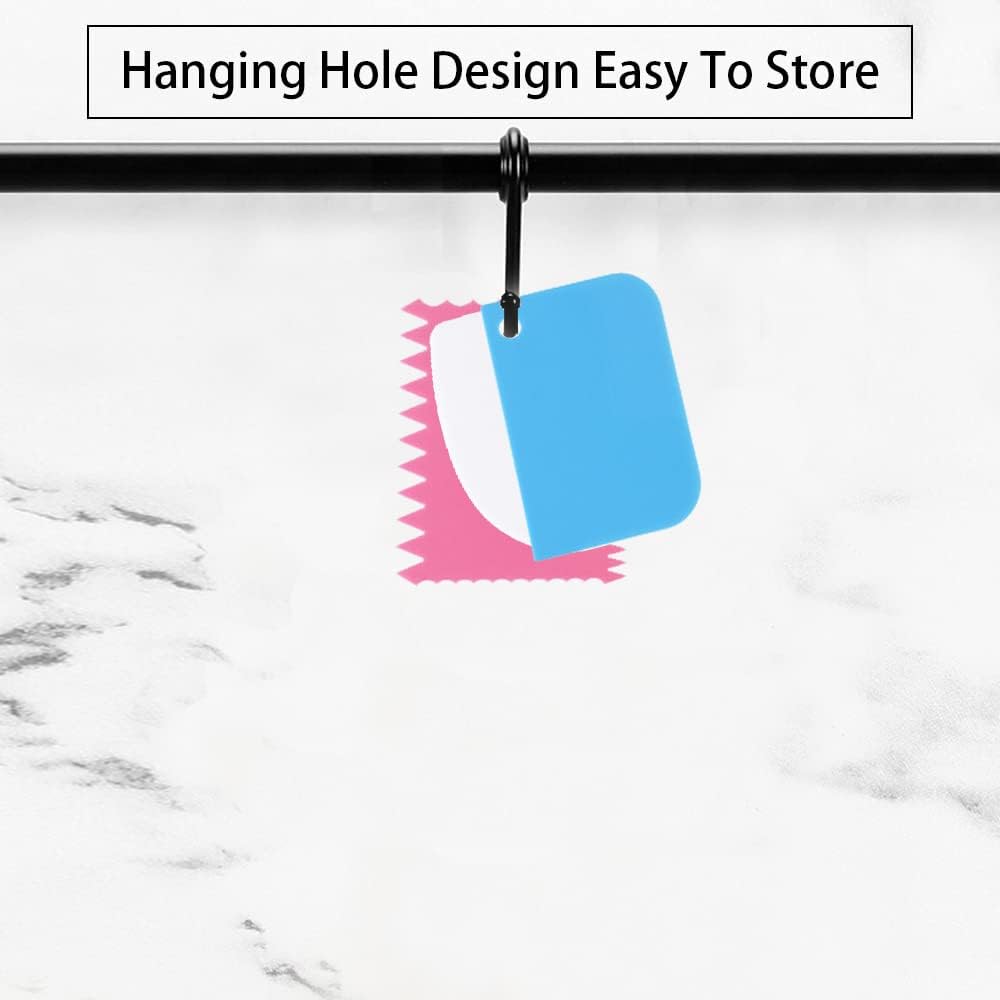 Cake Smoother Scraper Dough Scraper Tools Set,Cake Icing Scraper Smoother,Reusable Bread Cream Pizza Cutter,Flexible Plastic Pastry Cutter,For Baking Cake Edge Stripe Decorating Comb(5Pcs,Multicolor)