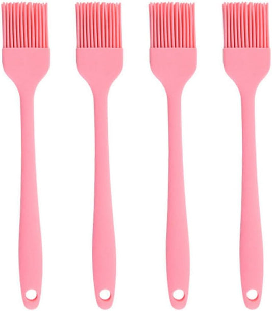 Silicone brush, Oil Brush for BBQ Kitchen Cooking Baking and Grilling (4 PCS,pink)