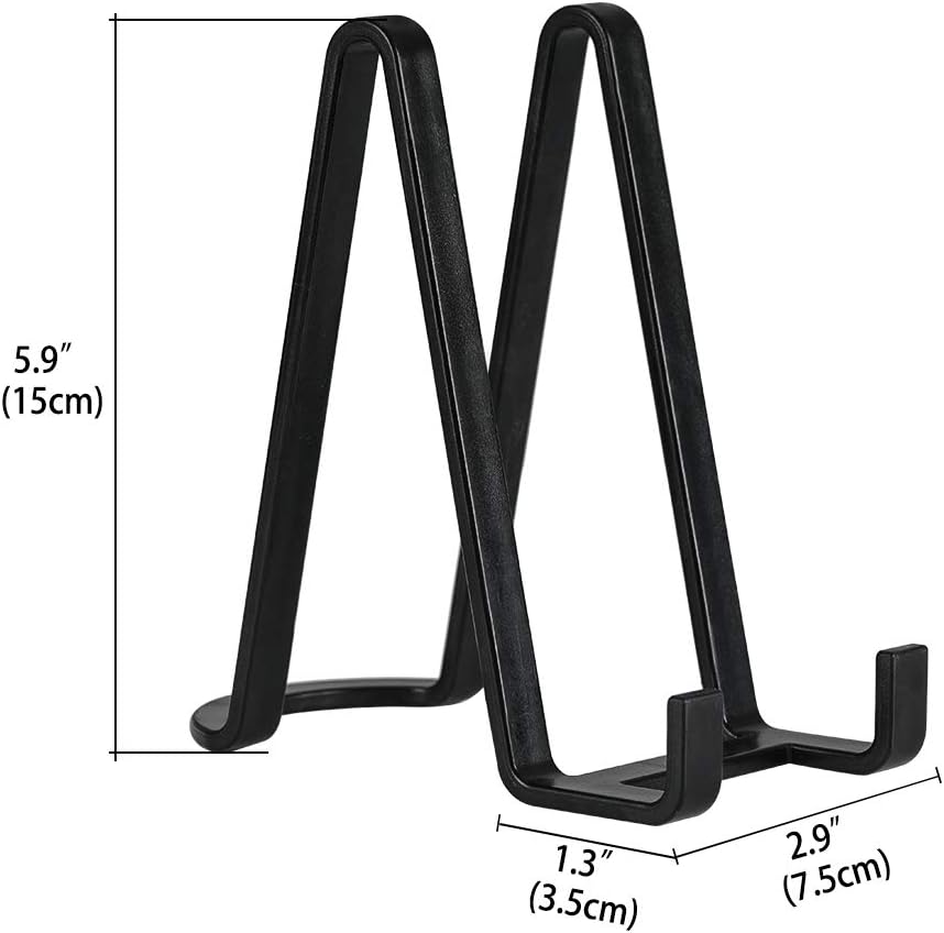 Plate Stands for Display - Plastic Easel Stand Plate Holder Display Stand Picture Frame Stand for Pictures | Photo|Decorative Plate |Dish | Tabletop Art - 6 inch-Black