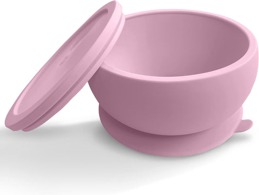 Octopod Silicone Baby Suction Bowl W/Lid - Toddler & Baby Bowls, Baby Food Containers, Spill Proof Bowls For Toddlers, Suction Baby Bowls W/Lids, Food Grade Silicone Bowls For Babies (Lavander Pink)