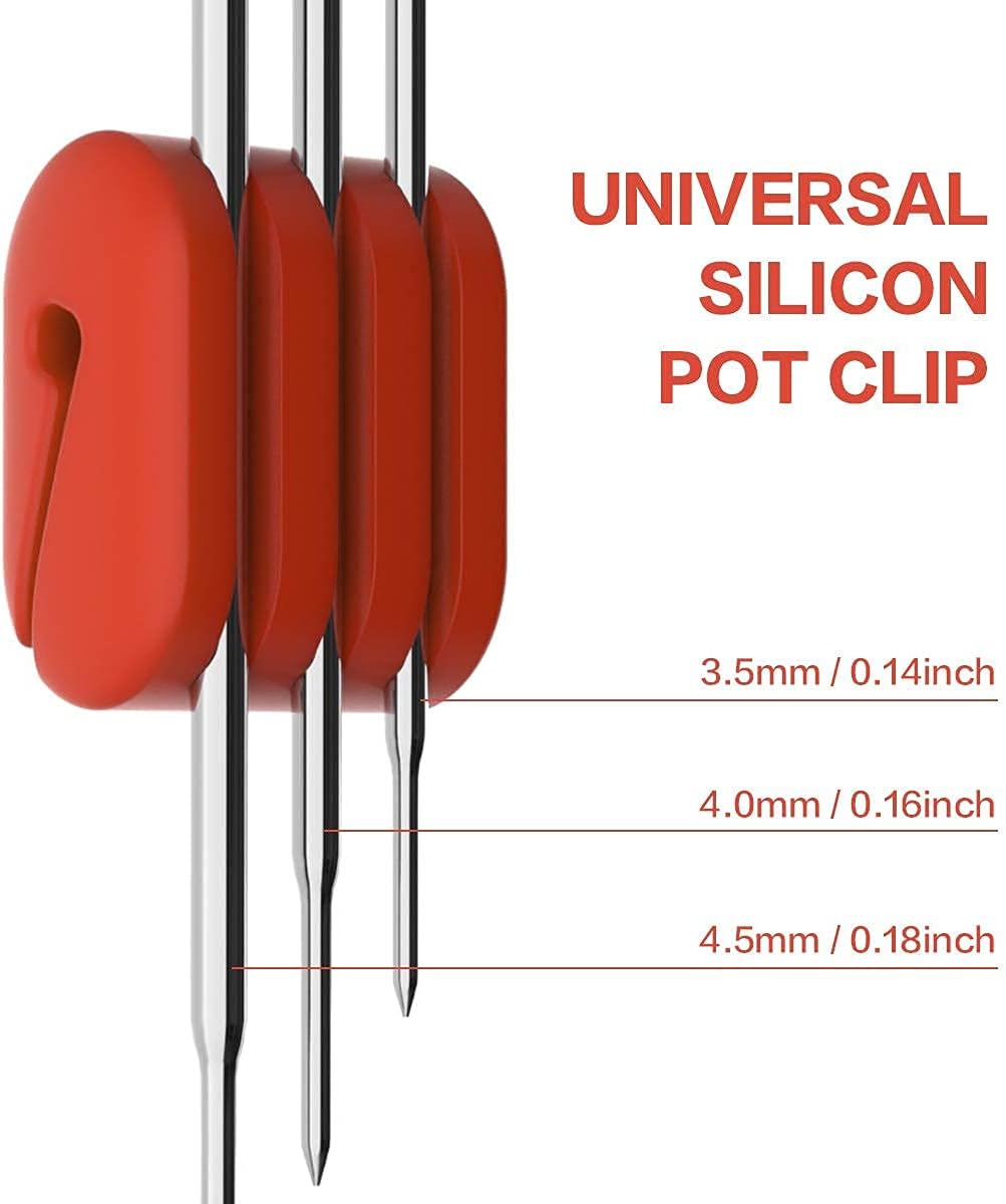 Universal Slicon Pot Clip/Cup Clip for Temperature Probe of Deep Fryer,Candy Pot, Probe Organizer (Pack of 3)