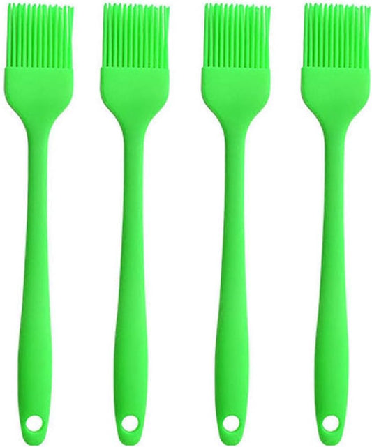 Silicone brush, Oil Brush for BBQ Kitchen Cooking Baking and Grilling (4 PCS,green)