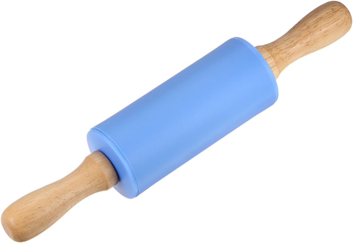 HARFINGTON Silicone Rolling Pins for Baking 9 Inch Wooden Handle Non Stick Rolling Pin Small Roller Playdough Rolling Pins for Dough Pizza Pastry Fondant Kitchen, Blue